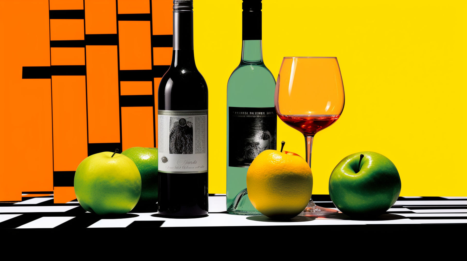 Artistic depiction of Sauvignon Blanc wine's primary flavors