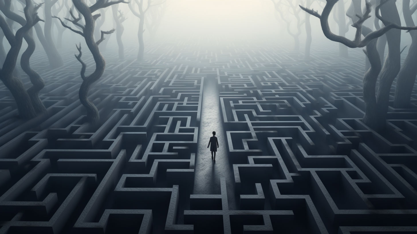 The mind's maze is filled with foggy memories, scattered thoughts, and a general sense of unease.