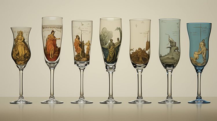 What is stemware? an image showcasing a variety of stemware designs, each illustrating different aspects of functionality and aesthetics in the science of glass.
