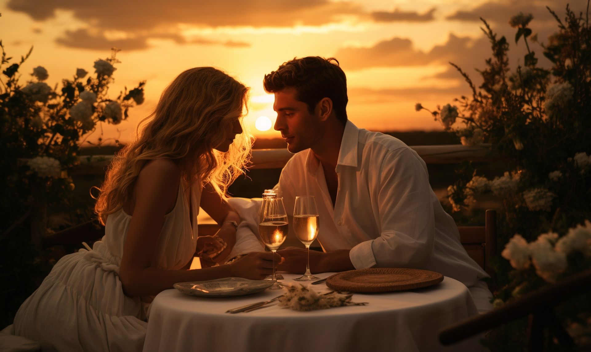 A candlelit dinner with a bottle of rich red wine, glasses clinking in a toast, surrounded by a romantic atmosphere | Credit: Encyclopedia Wines