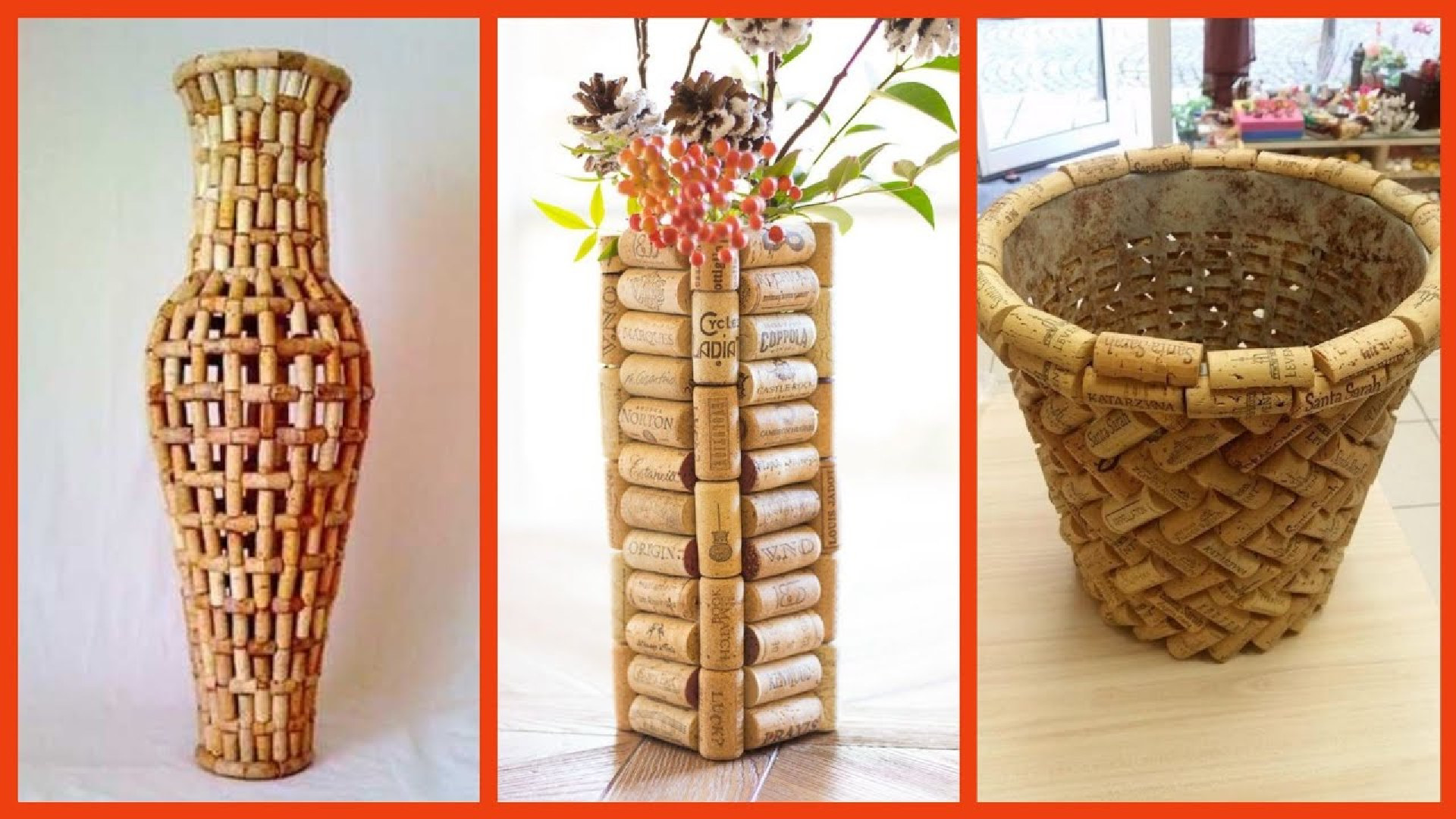 DIY Beautiful Wine Cork Craft Decoration,Wine Cork Craft,Wine Corck Vases
