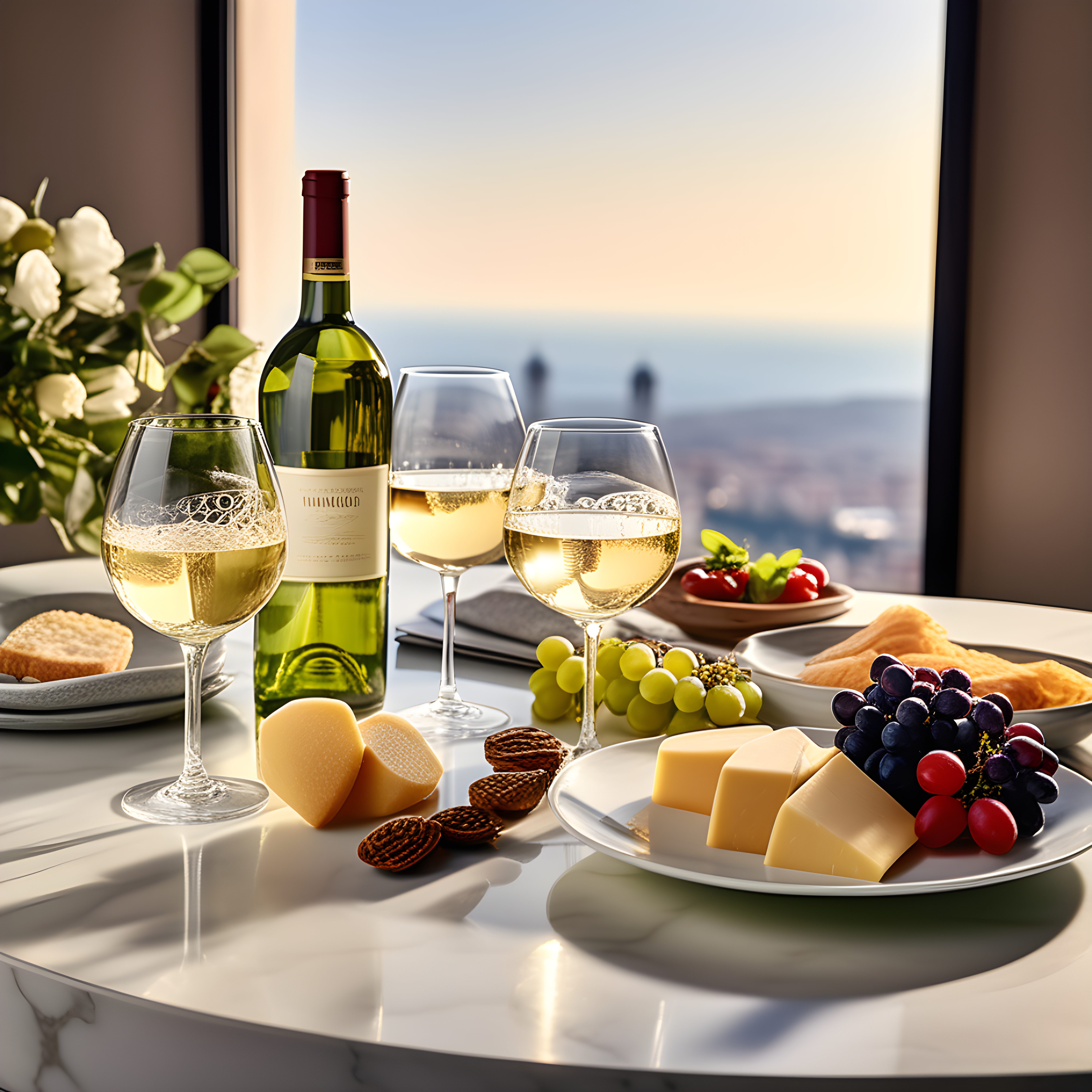 A selection of the best Italian white wines, showcasing bottles and glasses filled with exquisite, high-quality wine.