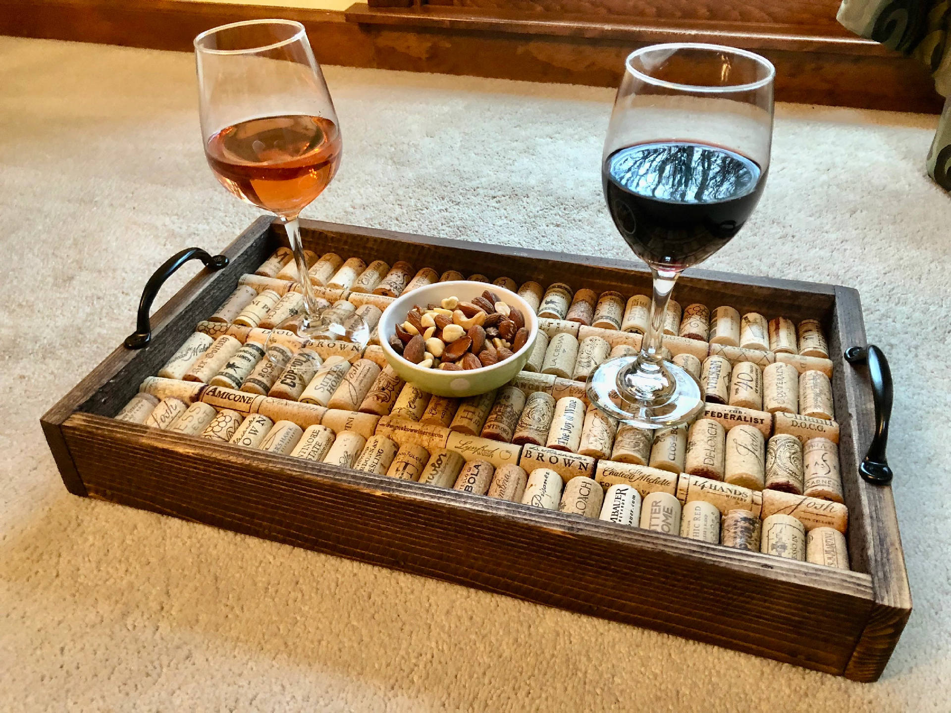wine cork tray - wine cork serving tray