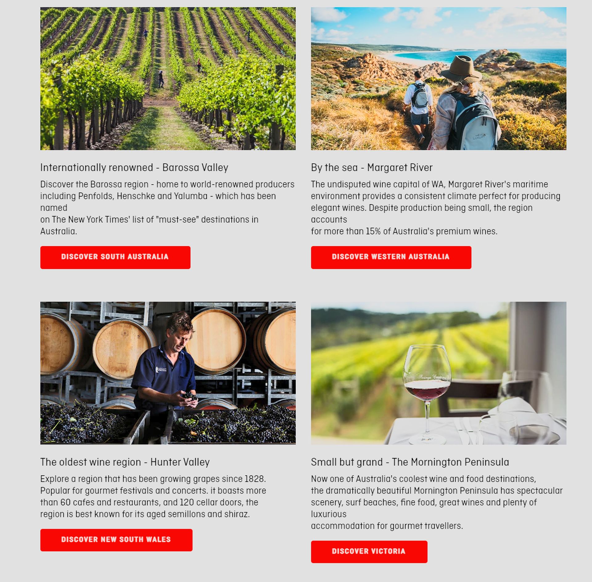 Qantas Wine - web screenshot