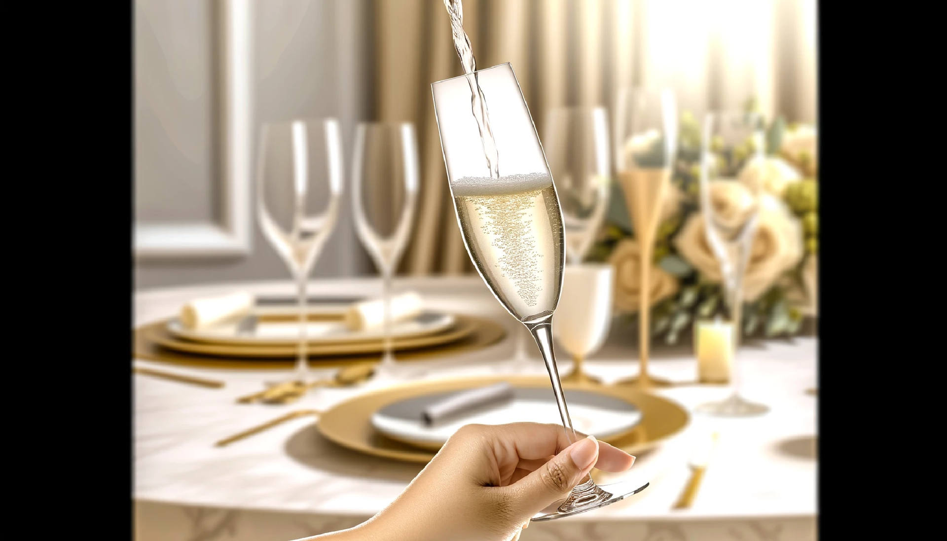 Guide on how to serve sparkling wine elegantly, featuring a chilled bottle and fluted glasses ready for pouring.